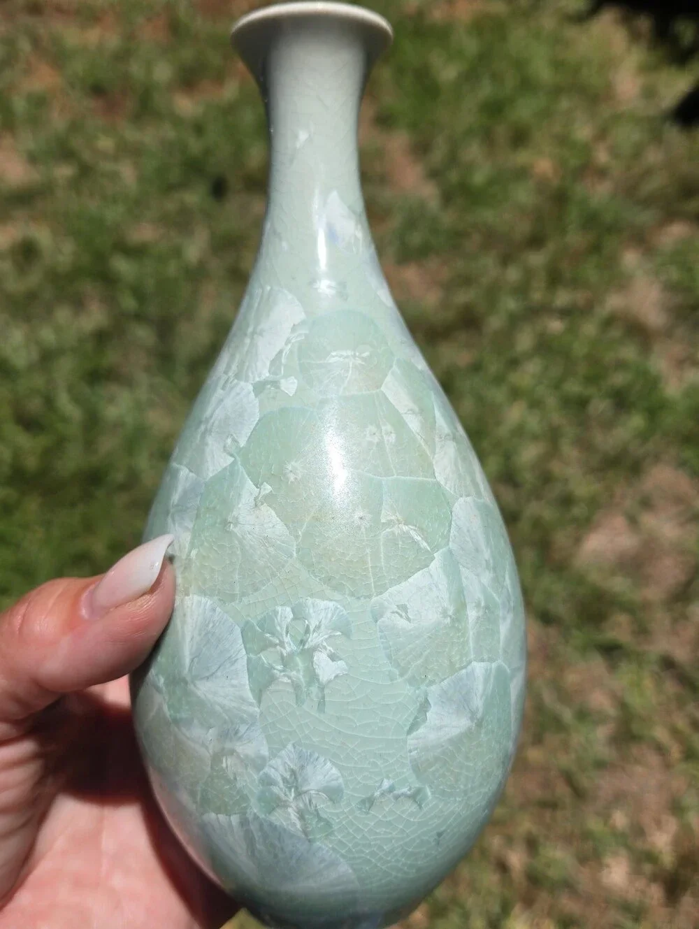 Ceramic Green Crackle Glaze Vase